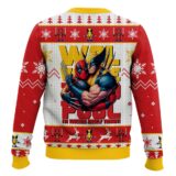 Hooktab Deadpool And Wolverine Happy Halloween Ugly Christmas Sweater
