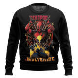 Hooktab Deadpool And Wolverine Marvel Ugly Christmas Sweater
