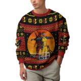 Hooktab Deadpool And Wolverine Titanic Moment Ugly Christmas Sweater