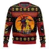 Hooktab Deadpool And Wolverine Titanic Moment Ugly Christmas Sweater