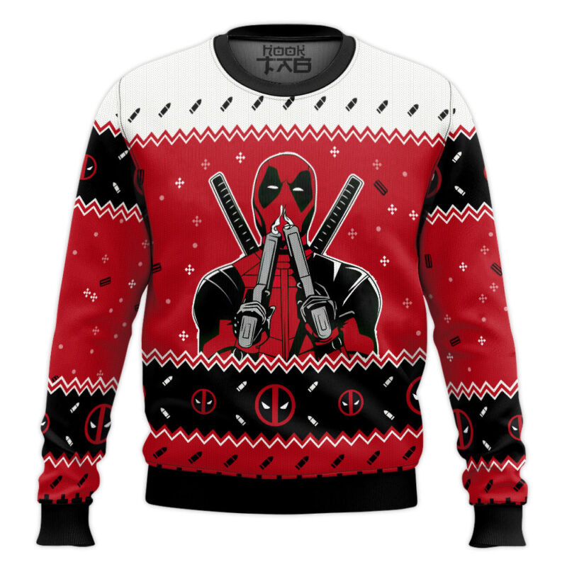 Hooktab Deadpool I'm Touching Myself Tonight Ugly Christmas Sweater