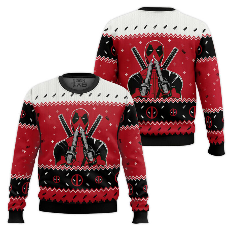 Hooktab Deadpool I'm Touching Myself Tonight Ugly Christmas Sweater Hooktab Deadpool I'm Touching Myself Tonight Ugly Christmas Sweater