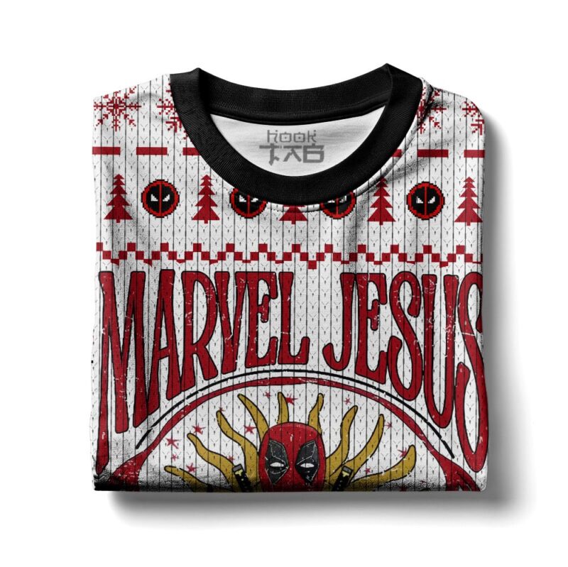Hooktab Deadpool Marvel Jesus Ugly Christmas Sweater Hooktab Deadpool Marvel Jesus Ugly Christmas Sweater