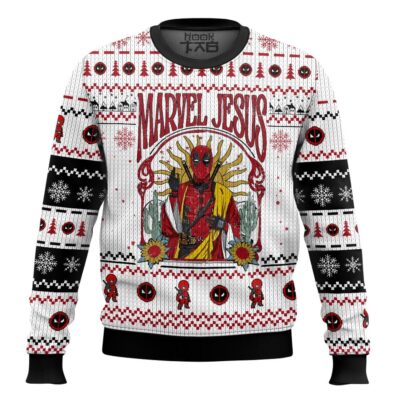 Hooktab Deadpool Marvel Jesus Ugly Christmas Sweater