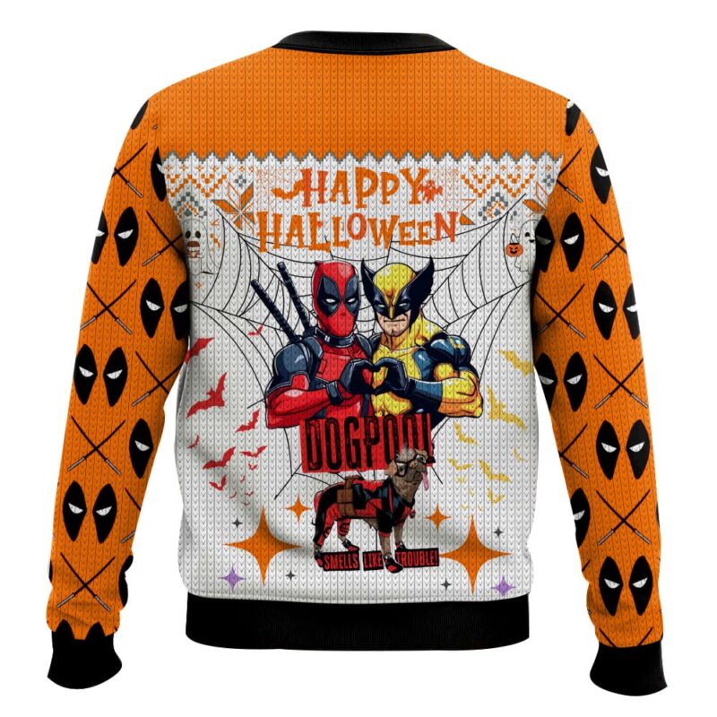 Hooktab Deadpool Wolverine Halloween Ugly Christmas Sweater Hooktab Deadpool Wolverine Halloween Ugly Christmas Sweater