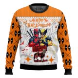 Hooktab Deadpool Wolverine Halloween Ugly Christmas Sweater