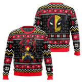 Hooktab Deadpool X Wolverine Ugly Christmas Sweater