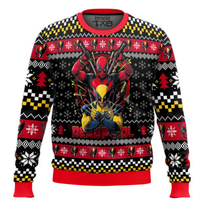 Hooktab Deadpool X Wolverine Ugly Christmas Sweater
