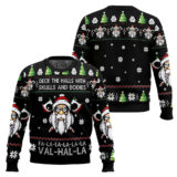 Hooktab Deck The Halls With Skulls And Bodies Viking Ugly Christmas Sweater