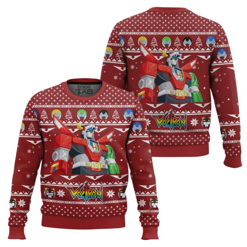 Hooktab Defender Of The Universe Voltron Ugly Christmas Sweater Hooktab Defender Of The Universe Voltron Ugly Christmas Sweater