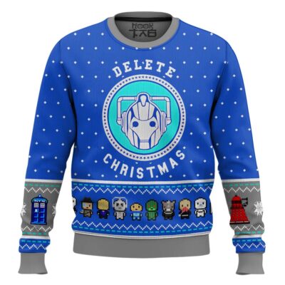 Hooktab Delete Christmas Dalek Doctor Who Ugly Christmas Sweater