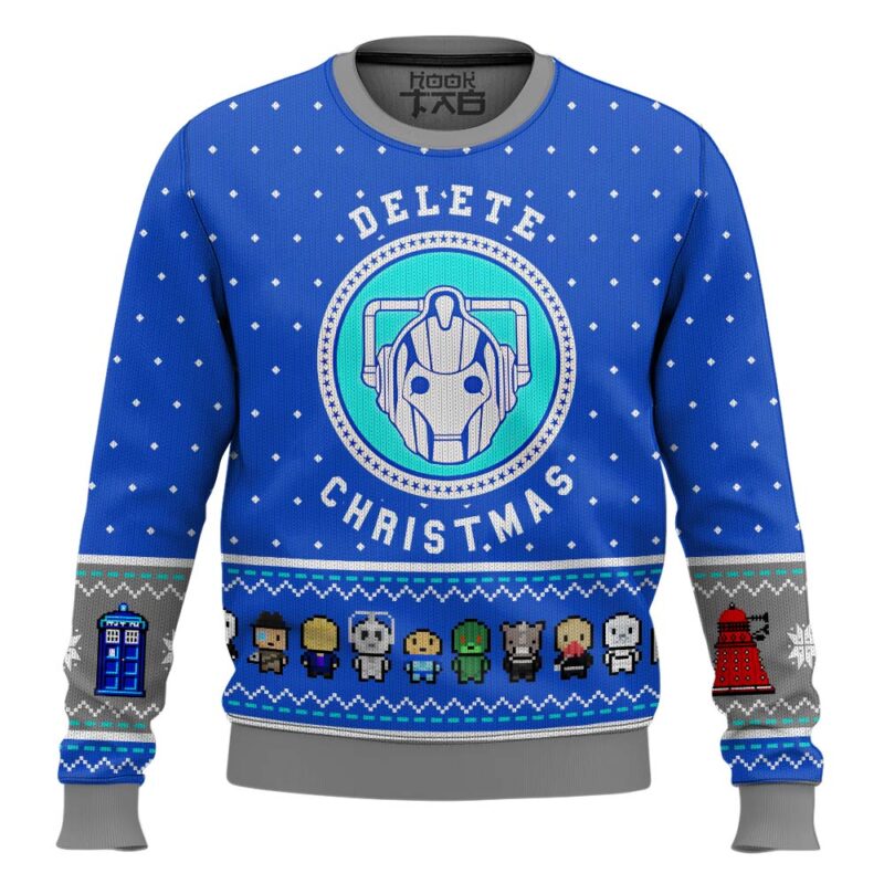 Hooktab Delete Christmas Dalek Doctor Who Ugly Christmas Sweater