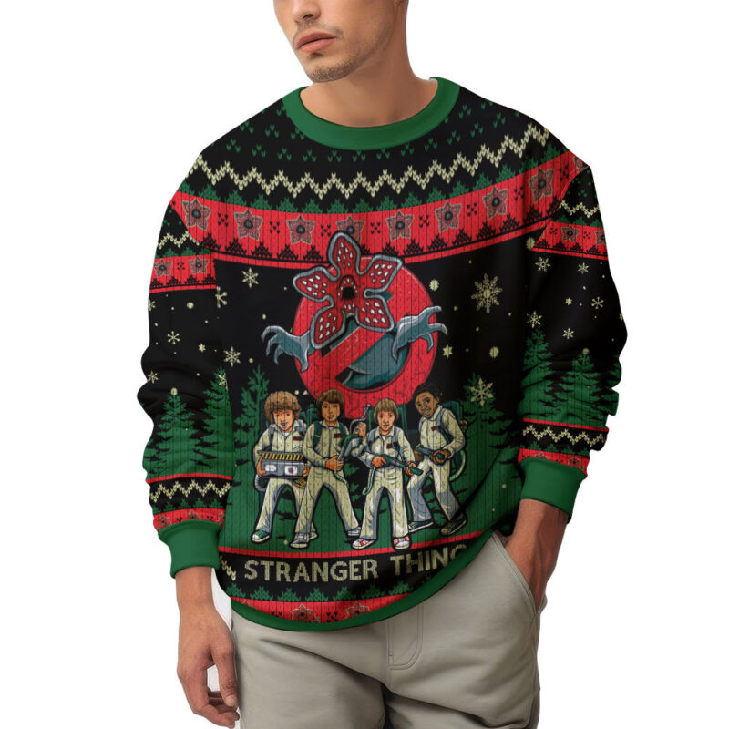 Hooktab Demogorgon Stranger Things Ugly Christmas Sweater Hooktab Demogorgon Stranger Things Ugly Christmas Sweater