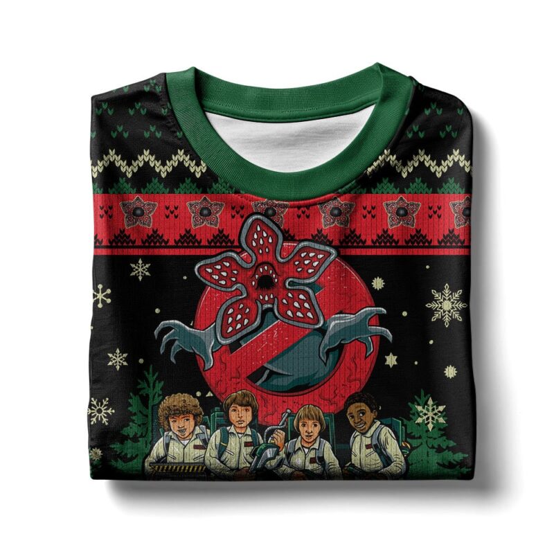 Hooktab Demogorgon Stranger Things Ugly Christmas Sweater Hooktab Demogorgon Stranger Things Ugly Christmas Sweater