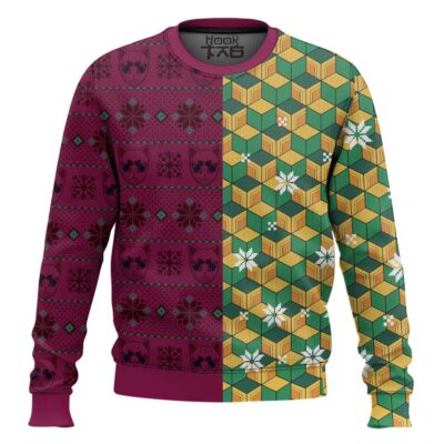 Hooktab Demon Slayer Giyu Tomioka Cosplay Ugly Christmas Sweater