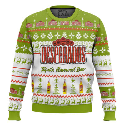 Hooktab Desperados Tequila Flavored Beer Ugly Christmas Sweater