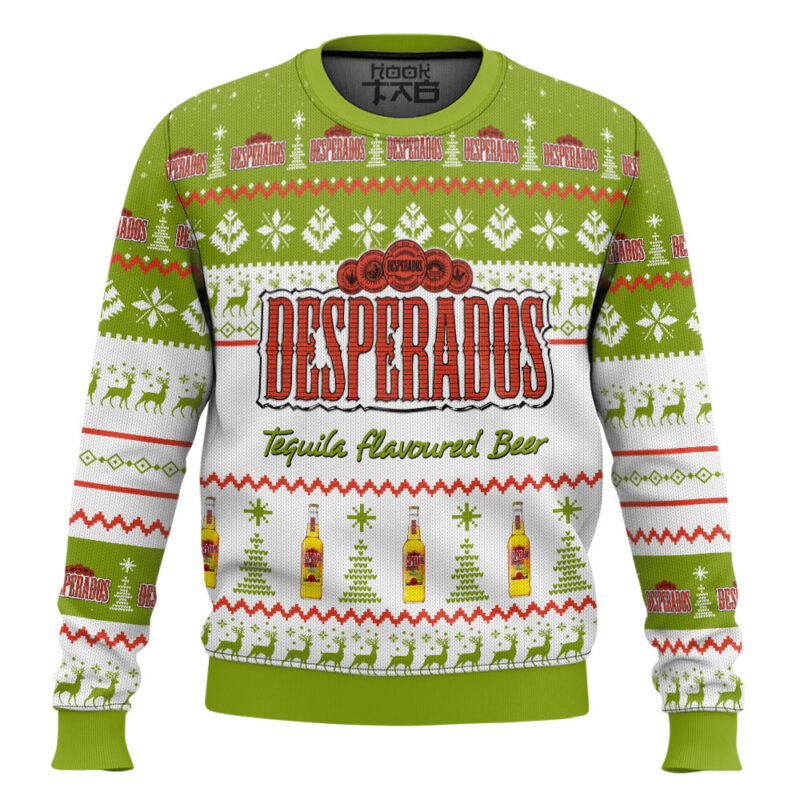 Hooktab Desperados Tequila Flavored Beer Ugly Christmas Sweater