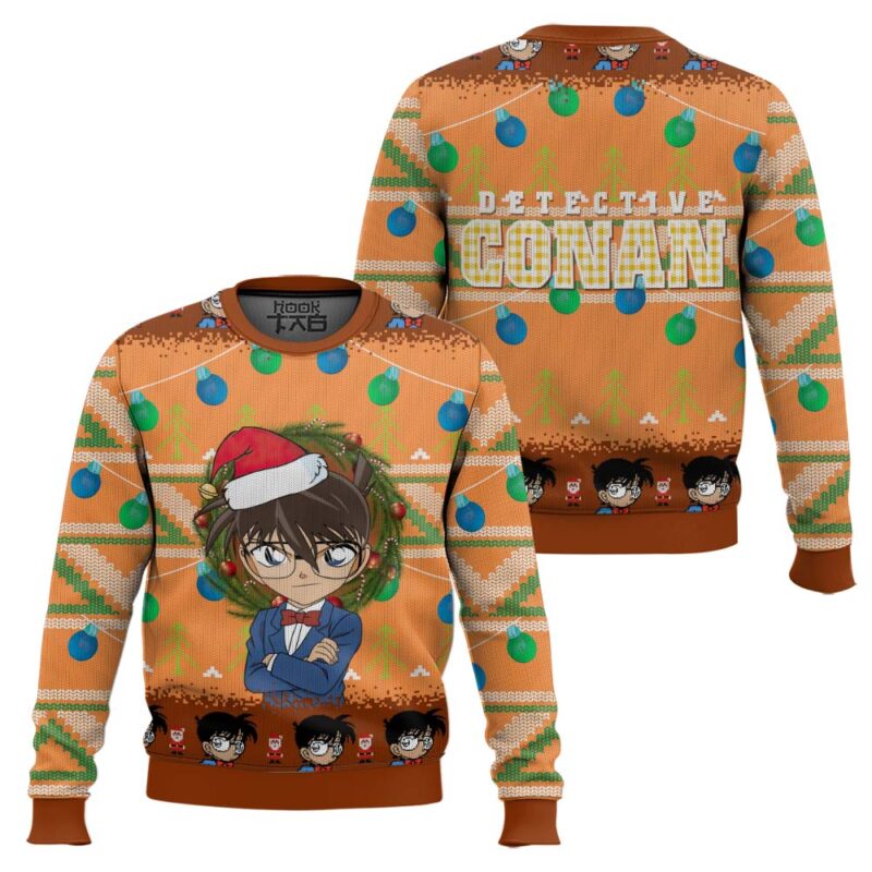 Hooktab Detective Conan Case Closed Ugly Christmas Sweater Hooktab Detective Conan Case Closed Ugly Christmas Sweater