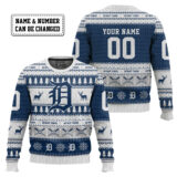 Hooktab Detroit Tigers - Custom Name And Number Ugly Sweater