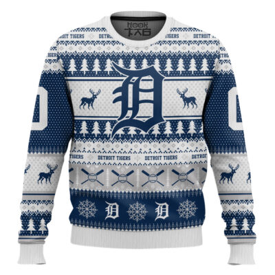 Hooktab Detroit Tigers - Custom Name And Number Ugly Sweater