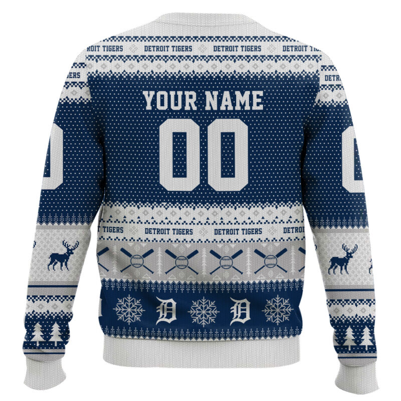 Hooktab Detroit Tigers - Custom Name And Number Ugly Sweater Hooktab Detroit Tigers - Custom Name And Number Ugly Sweater