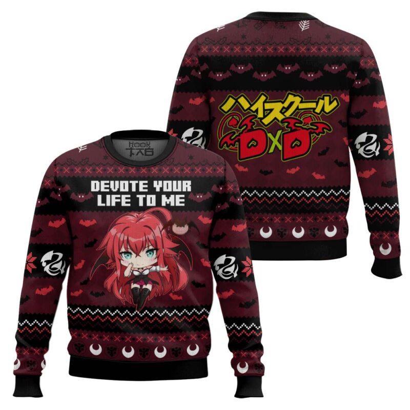 Hooktab Devote Your Life To Me High School DXD Ugly Christmas Sweater Hooktab Devote Your Life To Me High School DXD Ugly Christmas Sweater