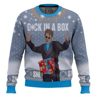 Hooktab Dick In A Box Saturday Night Live Ugly Christmas Sweater