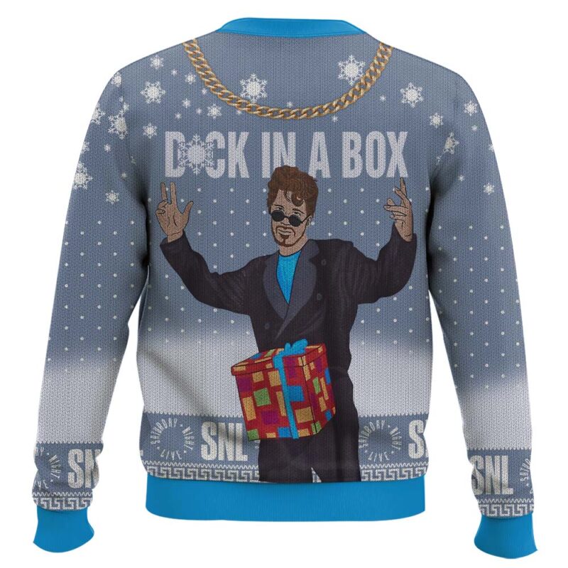 Hooktab Dick In A Box Saturday Night Live Ugly Christmas Sweater Hooktab Dick In A Box Saturday Night Live Ugly Christmas Sweater