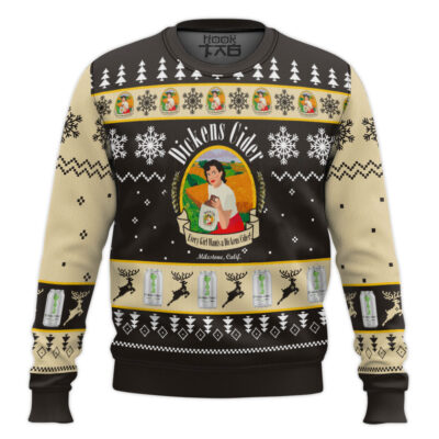 Hooktab Dickens Cider Ugly Christmas Sweater