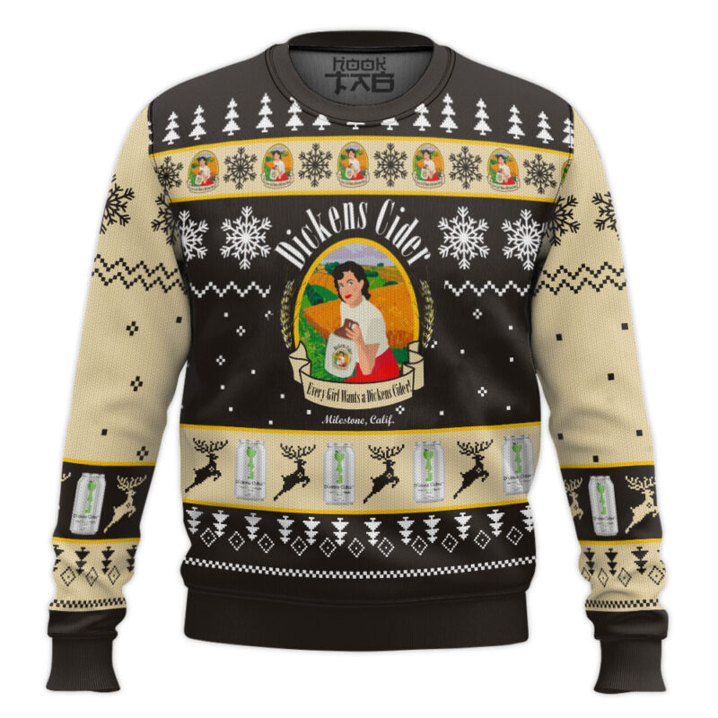 Hooktab Dickens Cider Ugly Christmas Sweater