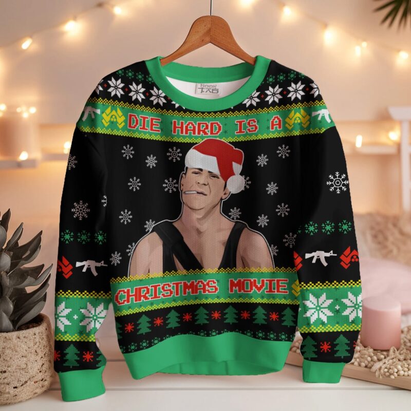 Hooktab Die Hard Is A Christmas Movie Die Hard Ugly Christmas Sweater Hooktab Die Hard Is A Christmas Movie Die Hard Ugly Christmas Sweater