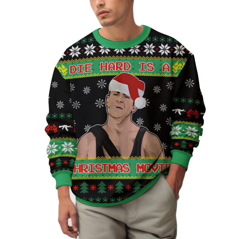 Hooktab Die Hard Is A Christmas Movie Die Hard Ugly Christmas Sweater Hooktab Die Hard Is A Christmas Movie Die Hard Ugly Christmas Sweater