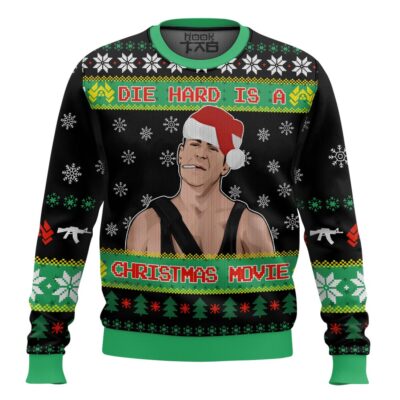 Hooktab Die Hard Is A Christmas Movie Die Hard Ugly Christmas Sweater