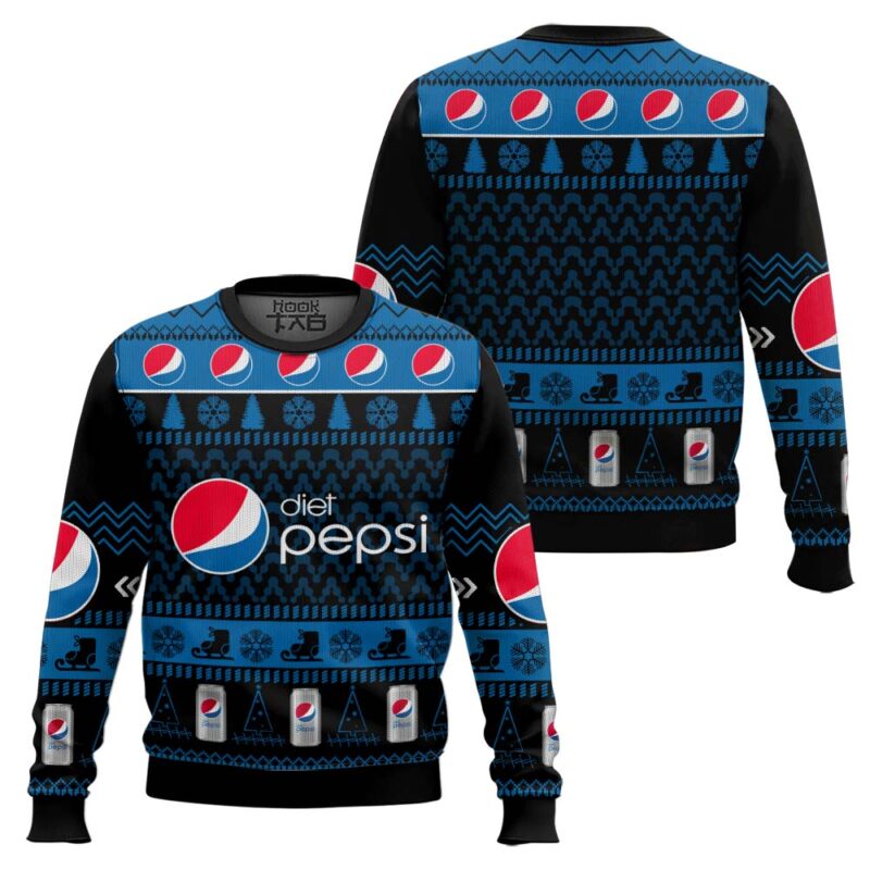 Hooktab Diet Pepsi Ugly Christmas Sweater Hooktab Diet Pepsi Ugly Christmas Sweater