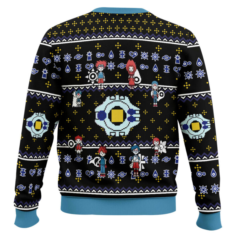 Hooktab Digivice Evolution Digimon Ugly Christmas Sweater Hooktab Digivice Evolution Digimon Ugly Christmas Sweater