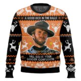 Hooktab Dirty Harry A Good Kick In The Balls Ugly Christmas Sweater
