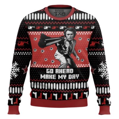 Hooktab Dirty Harry Go Ahead Make My Day Ugly Christmas Sweater
