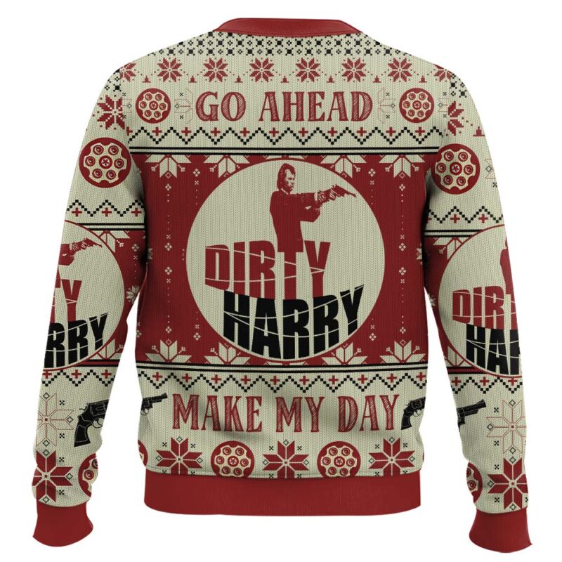 Hooktab Dirty Santa Harry Go Ahead Make My Day Ugly Christmas Sweater Hooktab Dirty Santa Harry Go Ahead Make My Day Ugly Christmas Sweater