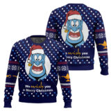 Hooktab Disney Aladdin We Wish You A Merry Christmas Ugly Christmas Sweater