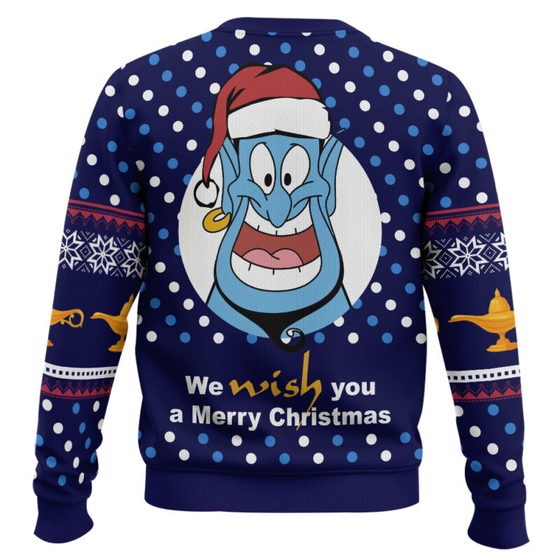 Hooktab Disney Aladdin We Wish You A Merry Christmas Ugly Christmas Sweater Hooktab Disney Aladdin We Wish You A Merry Christmas Ugly Christmas Sweater