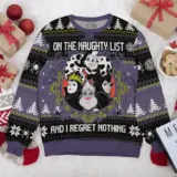 Hooktab Disney Villains On The Naughty List Ugly Christmas Sweater