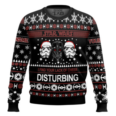 Hooktab Disturbing Star Wars - Custom Name Ugly Christmas Sweater