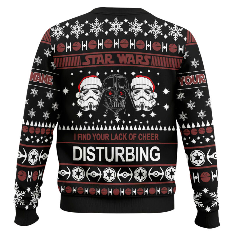 Hooktab Disturbing Star Wars - Custom Name Ugly Christmas Sweater Hooktab Disturbing Star Wars - Custom Name Ugly Christmas Sweater
