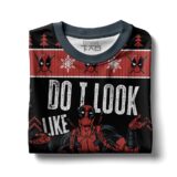 Hooktab Do I Look Like I Care Deadpool Ugly Christmas Sweater