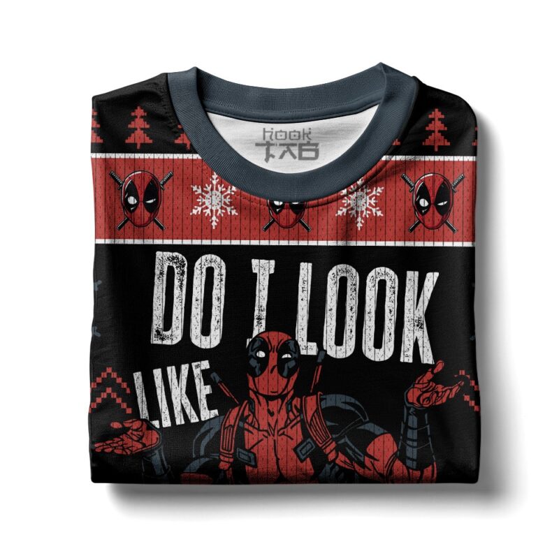 Hooktab Do I Look Like I Care Deadpool Ugly Christmas Sweater Hooktab Do I Look Like I Care Deadpool Ugly Christmas Sweater