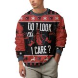 Hooktab Do I Look Like I Care Deadpool Ugly Christmas Sweater