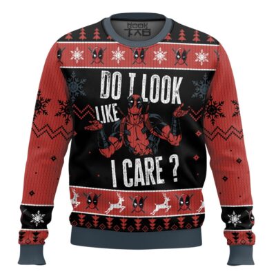 Hooktab Do I Look Like I Care Deadpool Ugly Christmas Sweater
