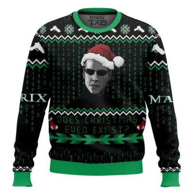Hooktab Does Christmas Even Exist Matrix Ugly Christmas Sweater