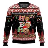 Hooktab Dog Lover Golden Retriever Ho Ho Ho Ugly Christmas Sweater