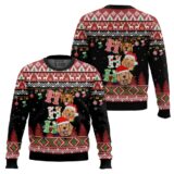 Hooktab Dog Lover Golden Retriever Ho Ho Ho Ugly Christmas Sweater